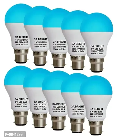 3A BRIGHT 9 WATT B22 ROUND COLOR LED BULB (BLUE, PACK OF 10)-thumb0