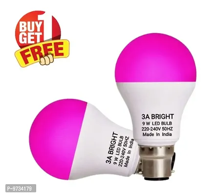 3A Bright 9 Watt B22 Round Color Led Bulb Pink Buy 1 Get 1 Free