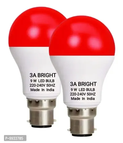 3A BRIGHT 9W B22 RED COLOR LED BULB ( PACK OF 2 BULB)-thumb0