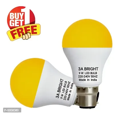 3A Bright 9W B22 Round Warm White Color Led Bulb Buy 1 Get 1 Free