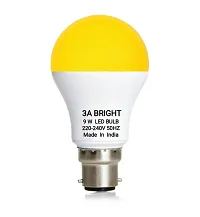 3A BRIGHT 9 Watt B22 Round Warm White LED Bulb (Pack of 6)-thumb1