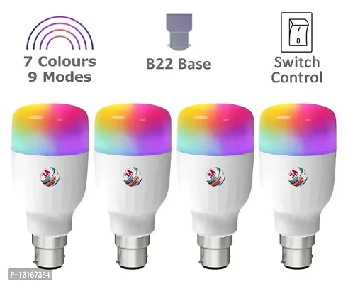 3A BRIGHT 9W B22 Bullet 9-in-1 LED Bulb  (Pack of 4)-thumb0
