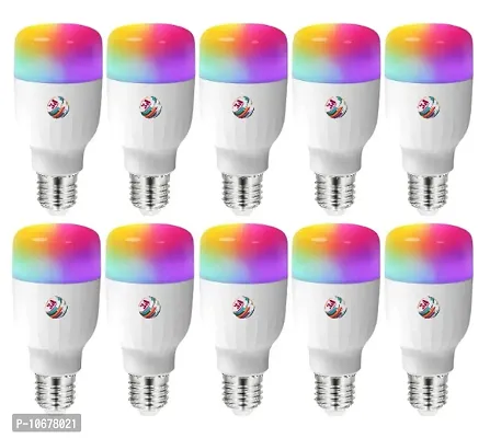 3A BRIGHT 9 Watt E27 Bullet 3 Colour in 1 LED Bulb (Red/Blue/Pink) - Pack of 10