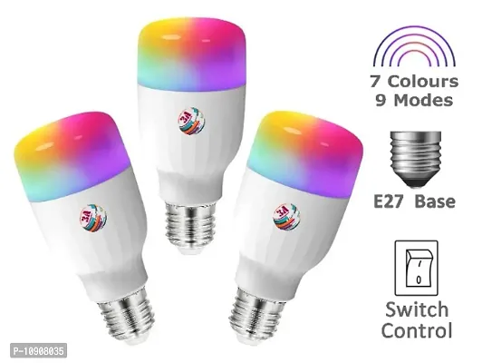 3A BRIGHT 9W E27 9-in-1 Bullet LED Bulb (Pack of 3)