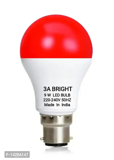 3A BRIGHT 9W B22 Color LED Bulb (Red Pack of 1 and Warm White Pack of 1 ) and 0.5W Mushroom LED Night Bulbs Pack of 6-thumb2