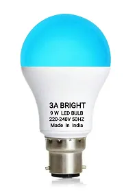 3A BRIGHT 9W B22 Color LED Bulb (Warm White Pack of 1 and Blue Pack of 1 ) and 0.5W Mushroom LED Night Bulbs Pack of 6-thumb1