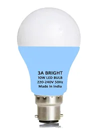 3A BRIGHT 10-Watt B22 Gama LED Bulb Silver White Extra Bright (Pack of 10)-thumb1