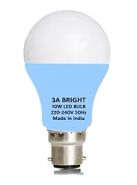 3A BRIGHT 10-Watt B22 Gama LED Bulb Silver White Extra Bright (Pack of 8)-thumb1