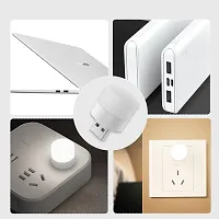 3A BRIGHT Portable Home USB Night Light | USB Atmosphere Lights Bulb for Bathroom Car Nursery Kitchen, Cool White- Pack of (4)-thumb1