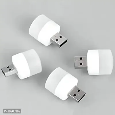 3A BRIGHT USB Night Light | USB Atmosphere Lights Bulb for Bathroom Car Nursery Kitchen, Cool White- Pack of 4-thumb0