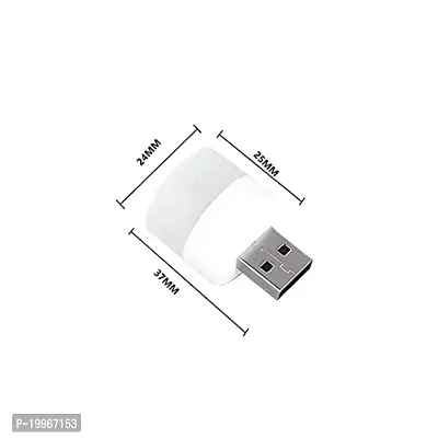 3A BRIGHT USB Night Light | USB Atmosphere Lights Bulb for Bathroom Car Nursery Kitchen, Cool White- Pack of (1)-thumb2