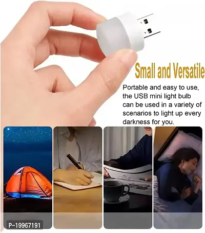 3A BRIGHT USB Night Light | USB Atmosphere Lights Bulb for Bathroom Car Nursery Kitchen, Cool White- Pack of (5)-thumb5