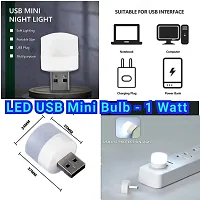 3A BRIGHT USB Night Portable Light | USB Atmosphere Lights Bulb for Bathroom Car Nursery Kitchen, Cool White- Pack of (4)-thumb2