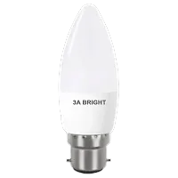 3A BRIGHT 5-Watt B22 Candle Decorative  Led Bulb (Silver White, Pack of 2)-thumb1