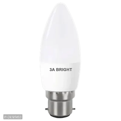 3A BRIGHT 5-Watt B22 Candle Decorative  Led Bulb (Silver White, Pack of 3)-thumb2