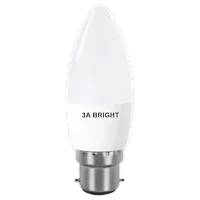 3A BRIGHT 5-Watt B22 Candle Decorative Silver White Led Bulb (Pack of 3)-thumb1