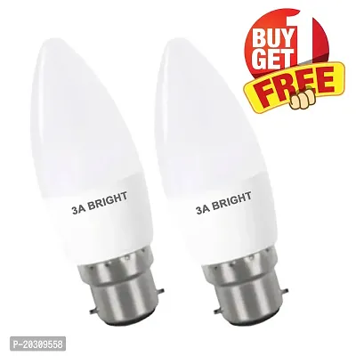 3A BRIGHT 5-Watt B22 Candle Decorative Rocket Night  Led Bulb (Silver White, Pack of 2)