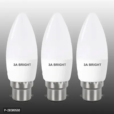 3A BRIGHT 5-Watt B22 Candle Decorative Rocket Night  Led Bulb (Silver White, Pack of 3)-thumb0