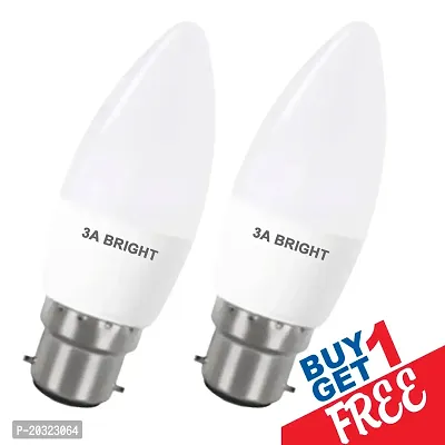 3A BRIGHT 5-Watt B22 Candle Silver White Decorative Rocket Night  Led Bulb (Pack of 2)-thumb0