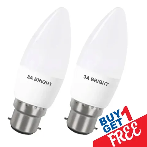 3A BRIGHT 5 Watt B22 White Candle Decorative Rocket Night Led Bulb Pack of 2