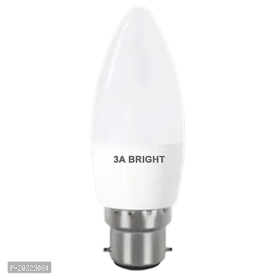 3A BRIGHT 5-Watt B22 Candle Silver White Decorative Rocket Night  Led Bulb (Pack of 2)-thumb2