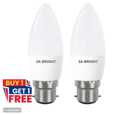 3A BRIGHT 5-Watt B22 Candle Decorative Rocket Night  Led Bulb (White, Pack of 2)-thumb0