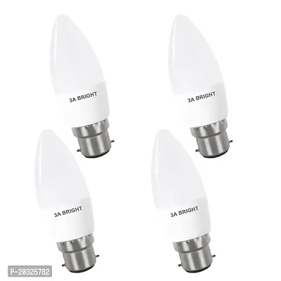 3A BRIGHT 5W B22 Candle Decorative Rocket Night  Led Bulb (White, Pack of 4)