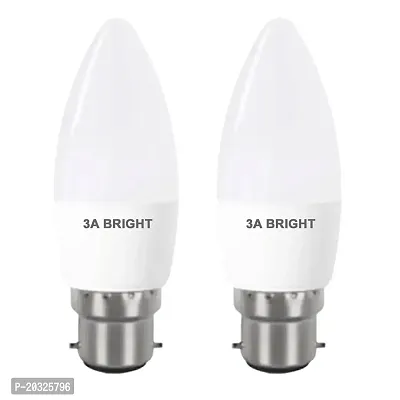3A BRIGHT 5-Watt B22 Candle White Decorative Rocket Night Led Bulb (Pack of 2)