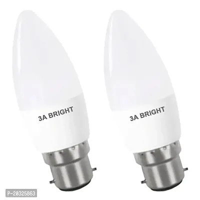 3A BRIGHT 5-Watt B22 Candle Decorative Led Bulb (Silver White, Pack of 2)
