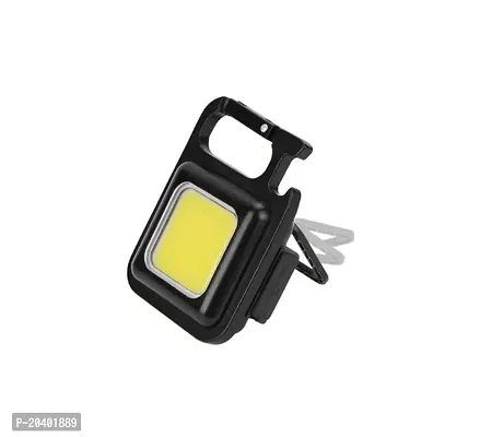 3A BRIGHT Keychain Led Light with Bottle Opener Multifunctional Flashlight Small Emergency Light Mini Cob 500 lumens Rechargeable Light Keychain (Square, Metal)-thumb0