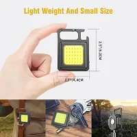 3A BRIGHT Keychain Led Light with Bottle Opener Multifunctional Flashlight Small Emergency Light Mini Cob 500 lumens Rechargeable Light Keychain (Square, Metal)-thumb1