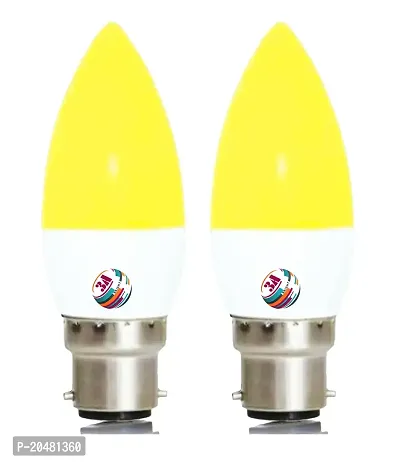3A BRIGHT 5-Watt B22 Candle Decorative Rocket Night Led Bulb (Warm White, Pack of 2)-thumb0