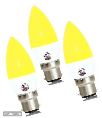 3A BRIGHT 5-Watt B22 Candle Decorative Warm White Rocket Night Led Bulb (Pack of 3)