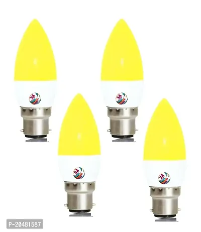 3A BRIGHT 5-Watt B22 Candle Decorative Rocket Night Led Bulb (Warm White, Pack of 4)