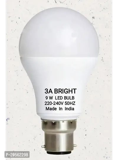 3A BRIGHT 9 Watt B22 Cool White DOB Instant Bright LED Bulb (Combo Pack of 2)-thumb2