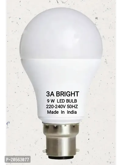 3A BRIGHT 9 Watt B22 DOB Instant Bright LED Bulb (Cool White, Combo Pack of 3)-thumb2