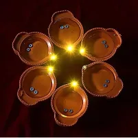 3A BRIGHT Led Light Water Sensor Diya No Electricity Needed, Artificial Flameless Candle Panti Best for Decorations for All Occasions Ganapati Navratri Diwali Wedding Party' and Puja (6-Diya)-thumb1