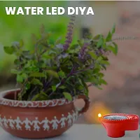3A BRIGHT Flameless  Smokeless Decorative Lamp Led Light for Home Garden Office Decoration in Diwali/Deepawali Festival Bettery Water Diya for Home Office |Water Diya for Diwali Pack of 6 Maroon-thumb4