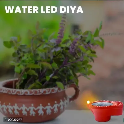 3A BRIGHT Flameless  Smokeless Decorative Lamp Led Light for Home Garden Office Decoration in Diwali/Deepawali Festival Bettery Water Diya for Home Office |Water Diya for Diwali Pack of 6 Maroon-thumb5