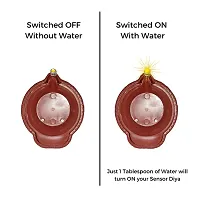 3A BRIGHT Water Sensor Diya No Electricity Needed, Artificial Flameless Candle Panti Best for Decorations for All Occasions Ganapati Navratri Diwali Wedding Party' and Puja (4-Diya)-thumb2
