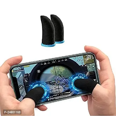 3A BRIGHT (2 Piece) Thumb  Finger Sleeve for Mobile Game, Pubg, Freefire  Fortnite -Pack of 1 Pair- Black-thumb0