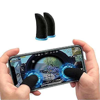 3A BRIGHT (2 Piece) Thumb  Finger Sleeve for Mobile Game, Pubg, Freefire  Fortnite -Pack of 1 Pair- Black