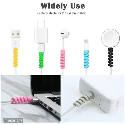 3A BRIGHT Spiral Charger Cable Protectors for Wires Data Cable Saver Charging Cord Protective Cable Cover Set of 5 (20 Pieces)-thumb4