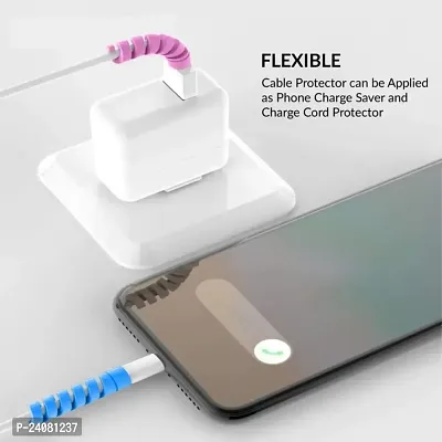 3A BRIGHT Spiral Charger Cable Protectors for Wires Data Cable Saver Charging Cord Protective Cable Cover Set of 5 (20 Pieces)-thumb2