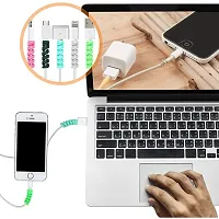 3A BRIGHT Spiral Charger Cable Protectors for Wires Data Cable Saver Charging Cord Protective Cable Cover Set of 2 (8 Pieces)-thumb2