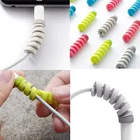 3A BRIGHT Spiral Charger Cable Protectors for Wires Data Cable Saver Charging Cord Protective Cable Cover Set of 3 (12 Pieces)-thumb1