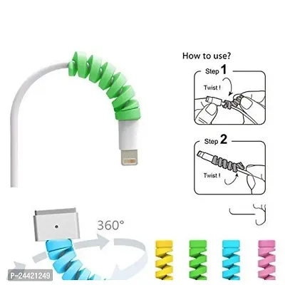 3A BRIGHT Spiral Charger Spring Cable Protector Data Cable Saver Set of 2 (8 Pieces)-thumb2