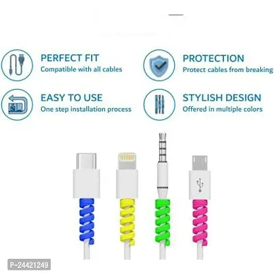 3A BRIGHT Spiral Charger Spring Cable Protector Data Cable Saver Set of 2 (8 Pieces)-thumb4