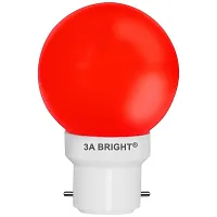 3A Bright Trendy  Deco Mini 0.5-Watt Base B22 LED Night Bulb (Pack of 6, Red)-thumb1