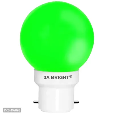 3A BRIGHT Deco Mini 0.5-Watt Base B22 LED Night Bulb (Pack of 3, Green)-thumb2